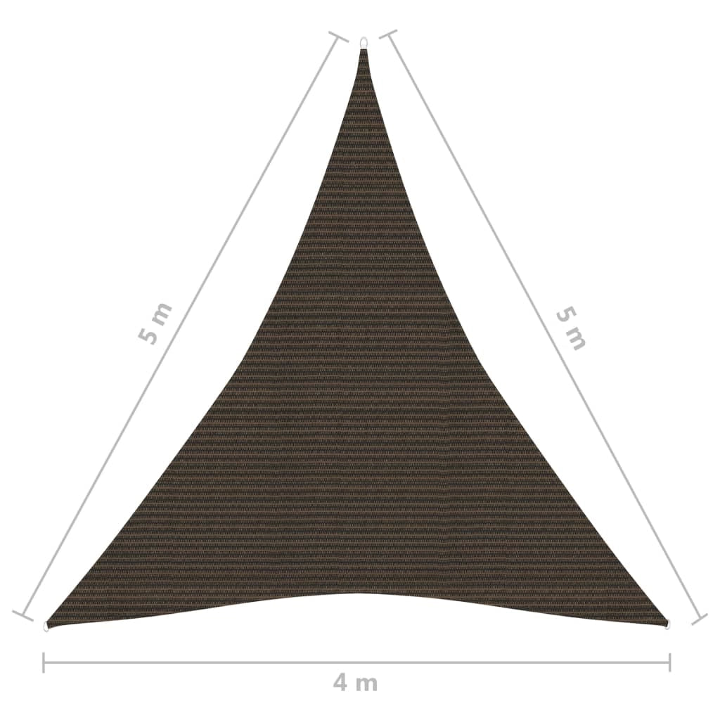 Vela ombreggiante/ombrellone 160 g/m² HDPE 4 x 5 x 5 m marrone 02_0009168