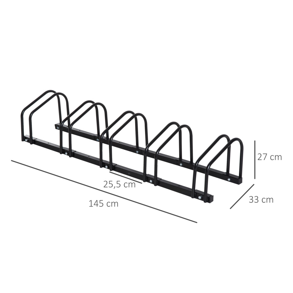Portabiciclette per Parete ¨C Zephmum ¨C Acciaio Nero 145x33x27 cm