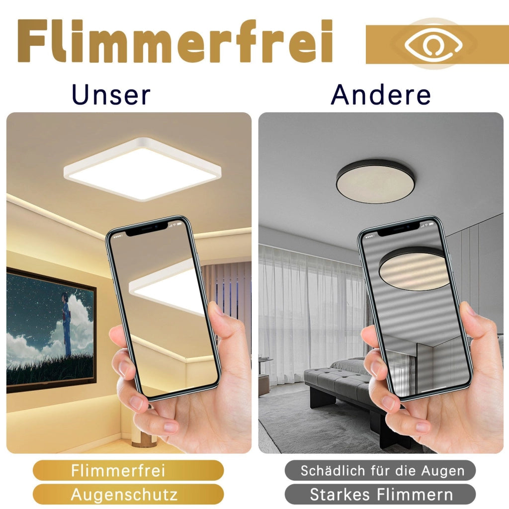 ZMH Lampada da soffitto plafoniera LED bianca 23 cm 18W 3000K per soggiorno camera letto corridoio