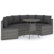 Set di mobili da giardino mobili da esterno 5 pezzi con cuscini resina intrecciata grigia 02_0016440