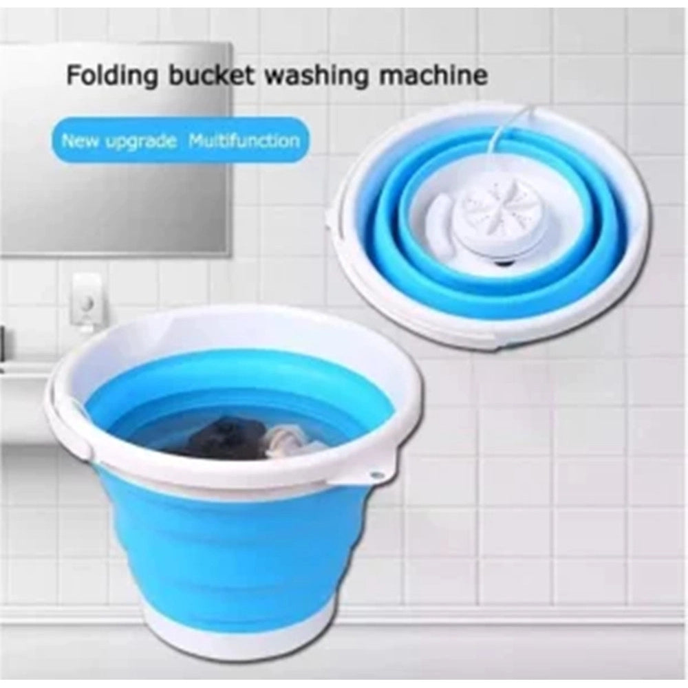 Trade Shop - Mini Lavatrice Portatile Con Secchio Pieghevole Per Vestiti Piccoli Capi Biancheria Intima -