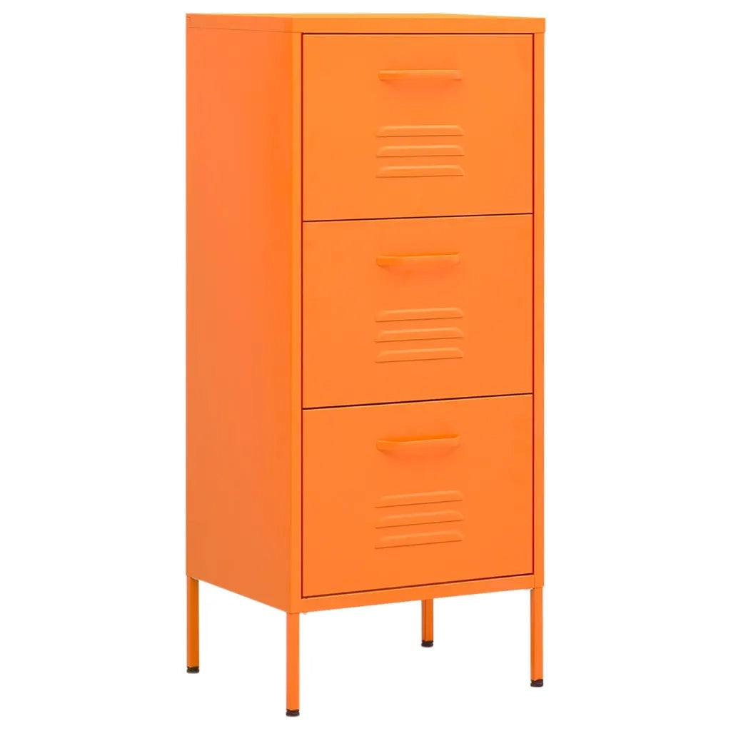 Pratico mobile portaoggetti 42,5 x 35 x 101,5 cm con cassetti estensibili design contemporaneo in acciaio arancione 02_0046871