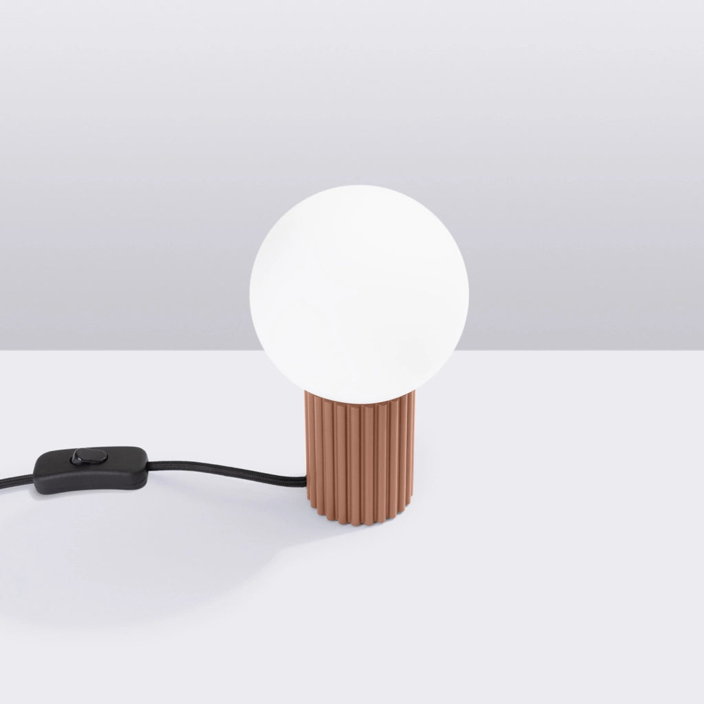 Lampada da tavolo SFERA mocca sfera vetro bianco G9