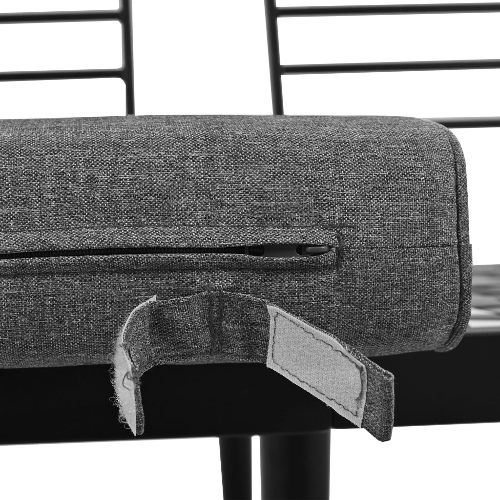 Set salotto + pranzo giardino 5-6 persone: 6 pezzi; 2 Divanooi 2 posti + 2 poltrone + 2 tavolini; ferro zincato; grigio anticato