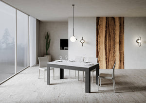 Tavolo Allungabile 160-220x90x77 cm Bibi Mix Bianco Spatolato