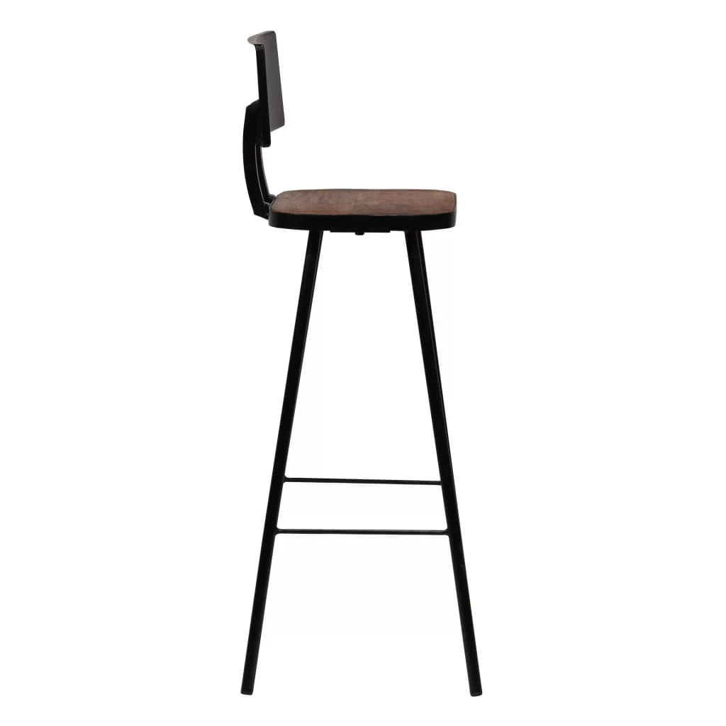 Set di quattro sgabelli da bar di design sedute per sedie legno massello di recupero marrone scuro 1202184