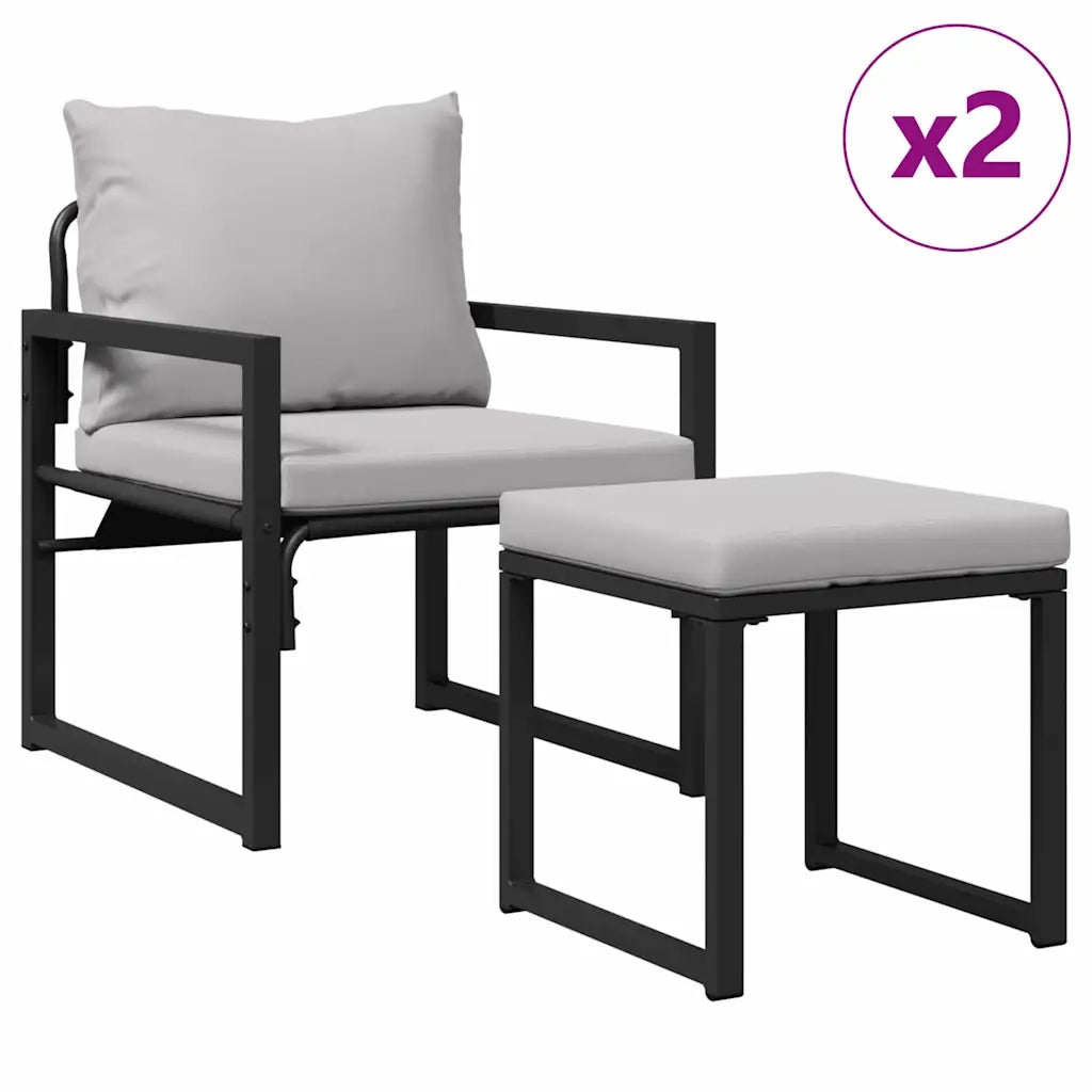 Arredamento da Giardino 4 pcs Grigio chiaro Poliestere