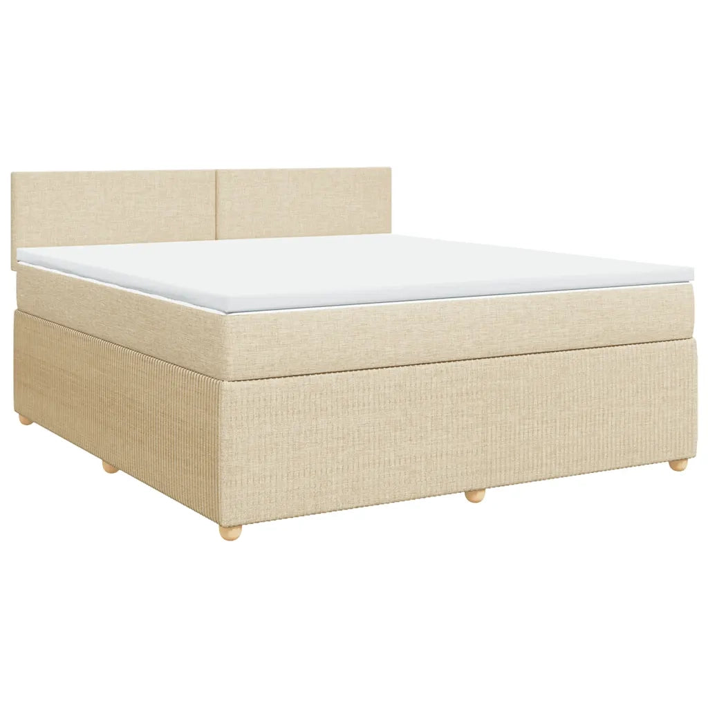 Giroletto a Molle con Materasso Crema 180x200 cm in Tessuto 3287533