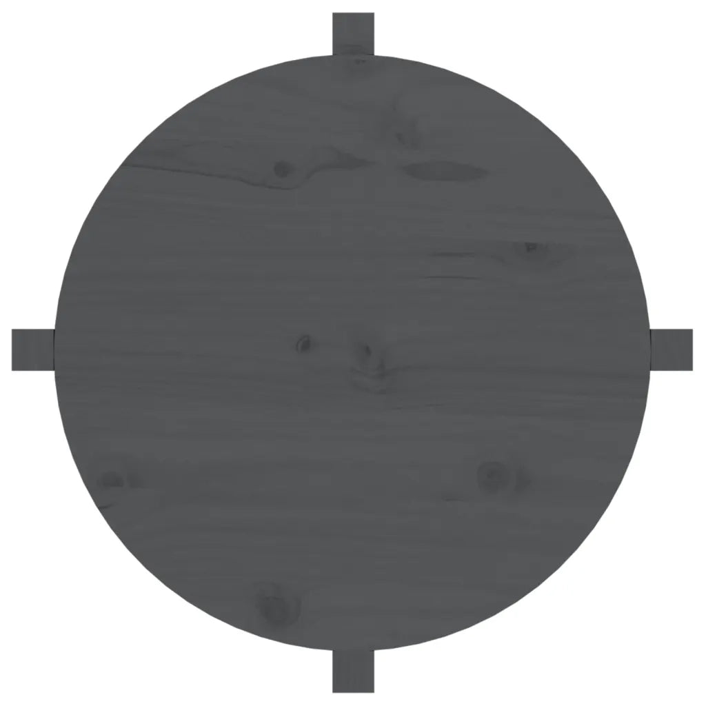Tavolino da Salotto Grigio Ã˜ 62,5x45 cm Legno Massello di Pino cod mxl 20049