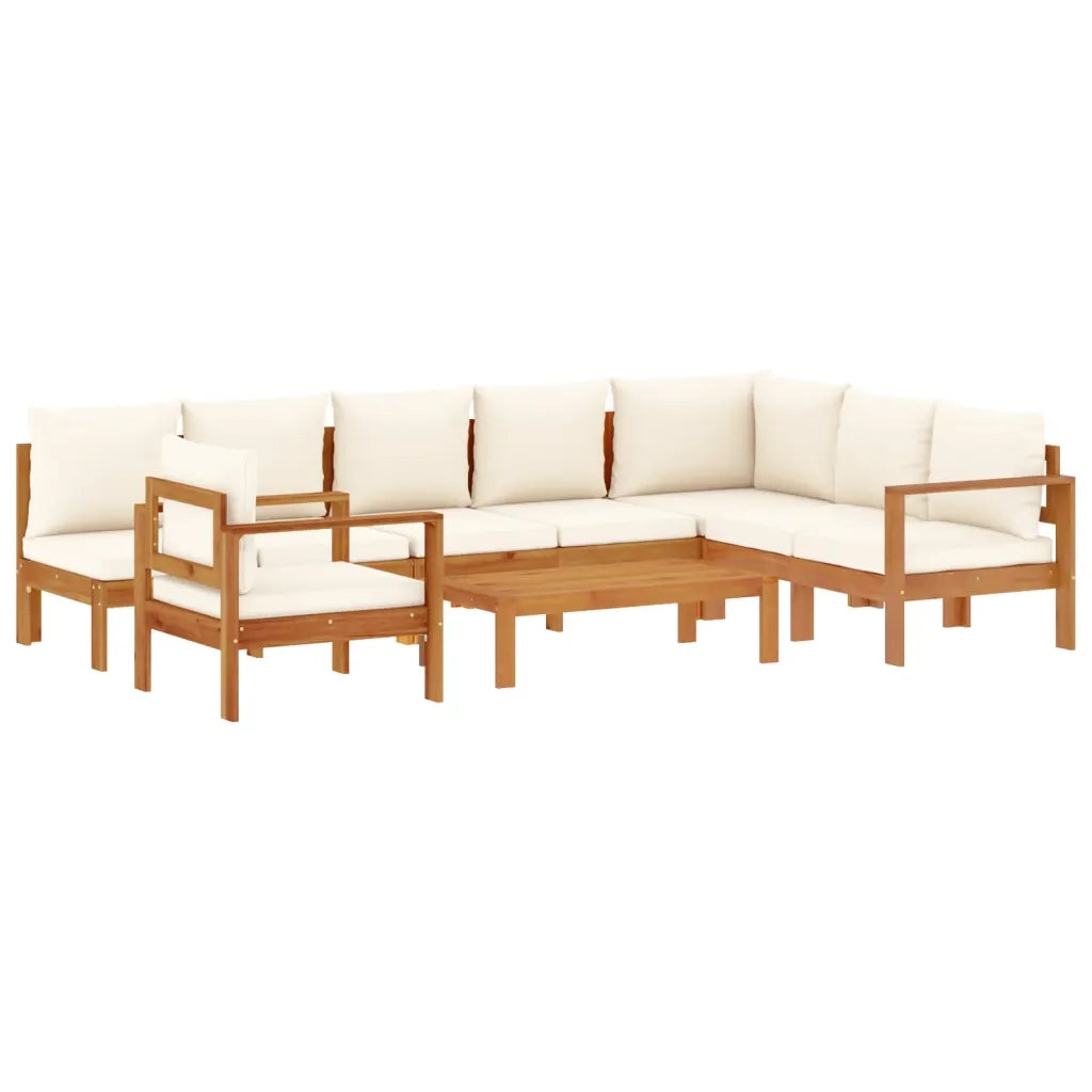 Set Divano da Giardino 6 pz con Cuscini in Massello di Acacia