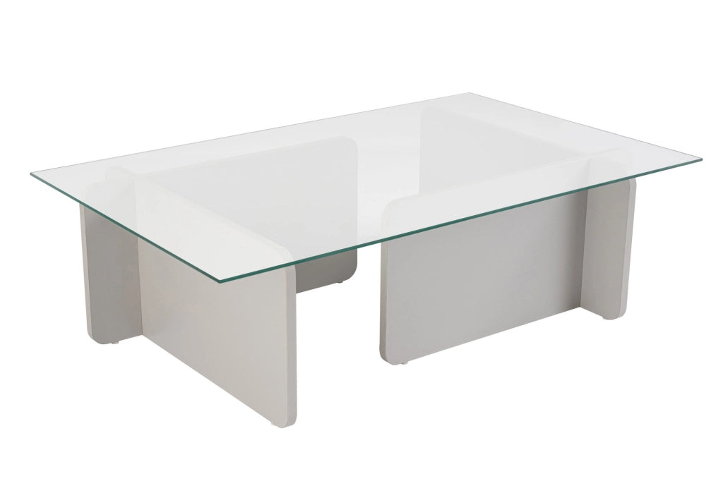Tavolino in vetro "Flavio" 105 x 65 x 30 cm - Grigio