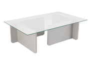 Tavolino in vetro "Flavio" 105 x 65 x 30 cm - Grigio