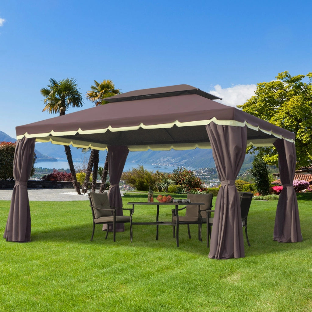 Gazebo da giardino ¨C zephmum ¨C grigio antracite 390x290x280 cm