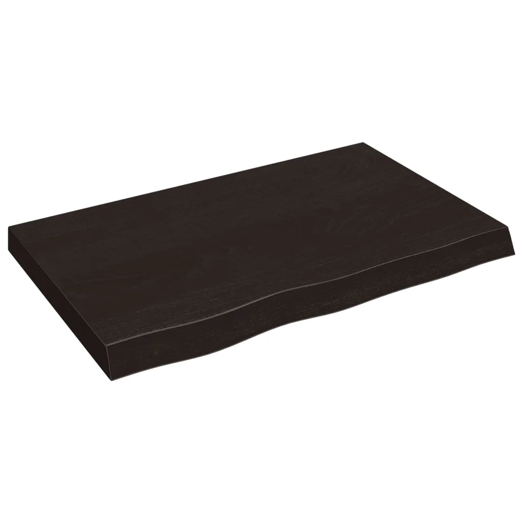 Piano Bagno Marrone Scuro 80x50x(2-6)cm Legno Massello Trattato 3156217