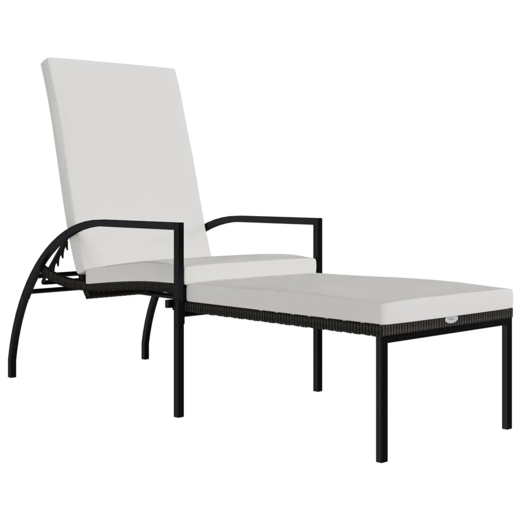 Lettino Prendisole con Poggiapiedi in Rattan PE Marrone 317628