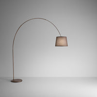 Piantana Contemporanea Arche Metallo Marrone Tessuto 1 Luce E27