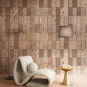 Piantana Contemporanea Arche Metallo Marrone Tessuto 1 Luce E27