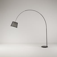 Piantana Contemporanea Arche Metallo Nero Tessuto 1 Luce E27