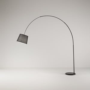 Piantana Contemporanea Arche Metallo Nero Tessuto 1 Luce E27
