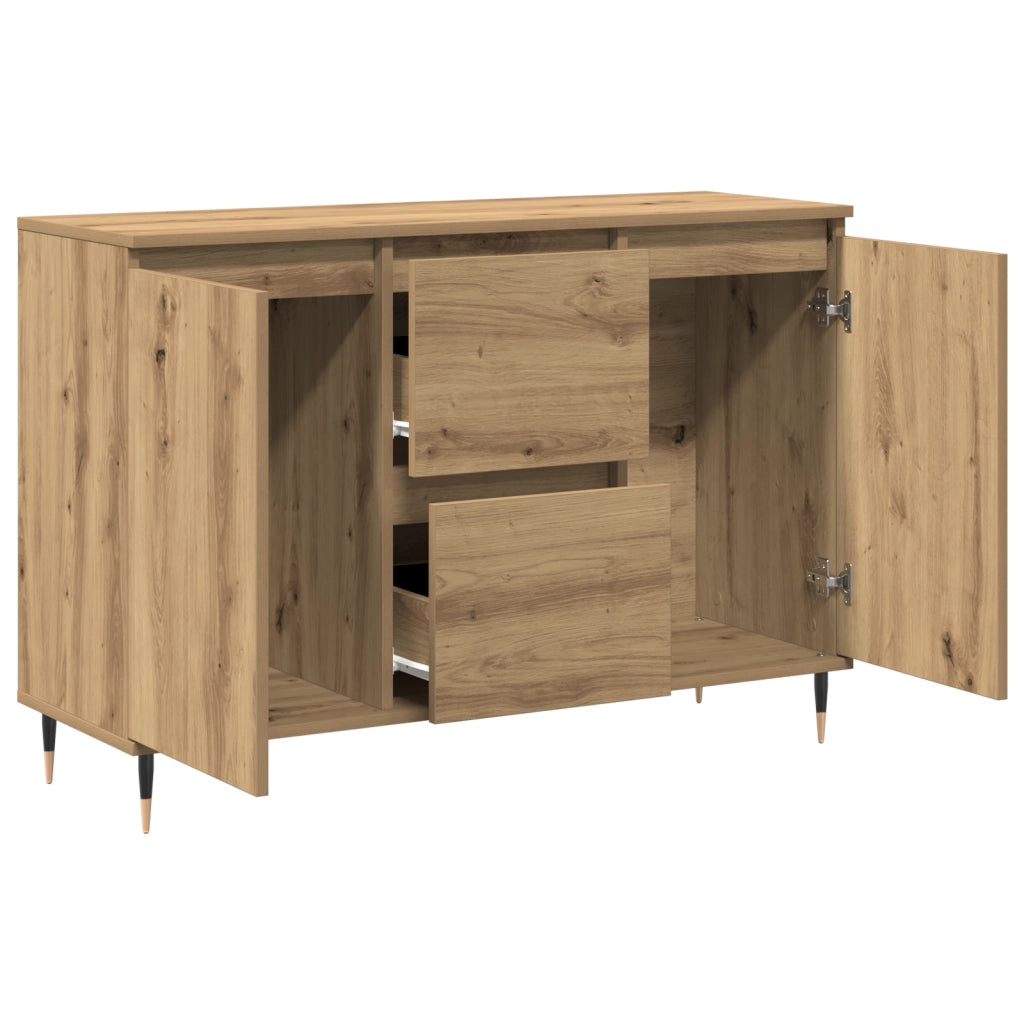 Mobile con Porte e Cassetti Rovere Artigianale 101,5x35x70 cm