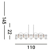 Lampadario Industrial-Nordico Antea Acciaio Nero Rame 6 Luci E27