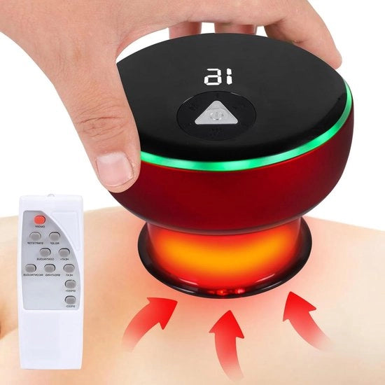 Apparecchio di cupping elettrico con telecomando - 16 velocità, 3 modalità, luce rossa