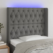 Testiera a LED-Testata con LED Grigio Scuro 93x16x118/128 cm in Tessuto 816644