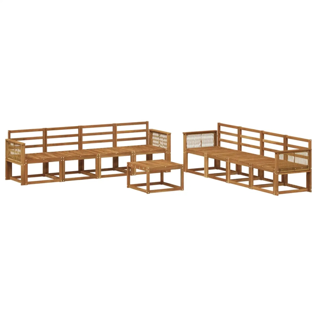 Set di divani da esterno 9 pcs Naturale