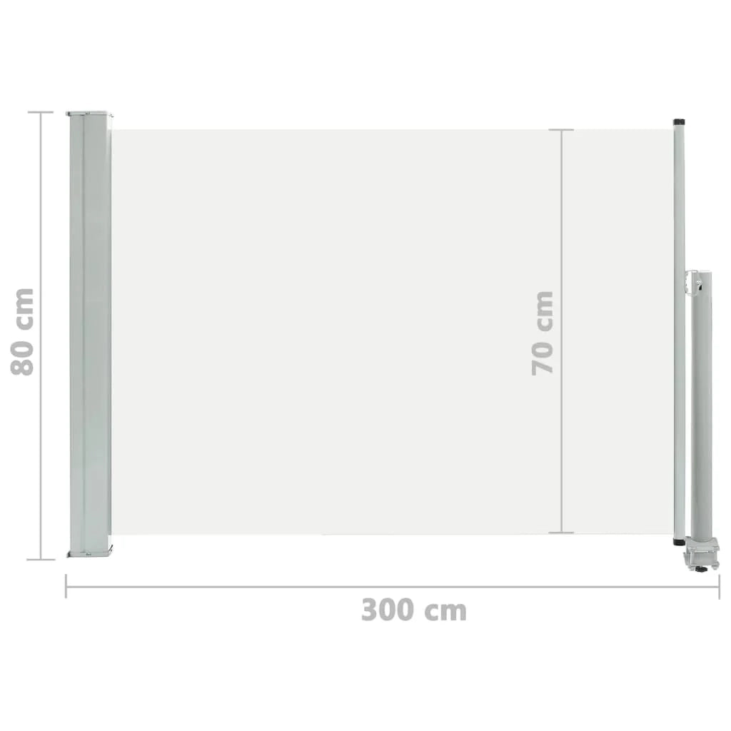 Tenda da sole laterale retrattile/schermo privacy per patio giardino terrazza balcone 80 x 300 cm crema 02_0007395