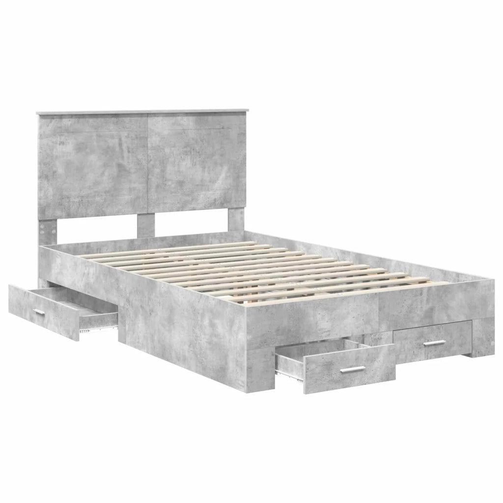 Struttura del letto con testiera Grigio cemento 120 x 190 cm 3409670