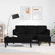 Set di divani con cuscino 2 pcs Nero Poliestere 3329270