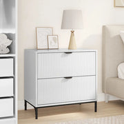 Comodino-Tavolino da notte Bianco lucido 63.5 x 36 x 61 cm Legno multistrato