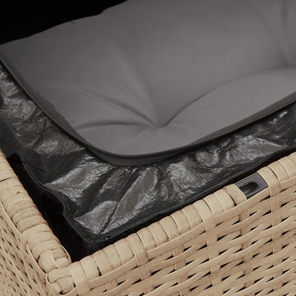 Set Divano da Giardino 9 pz con Cuscini Beige Misto Polyrattan