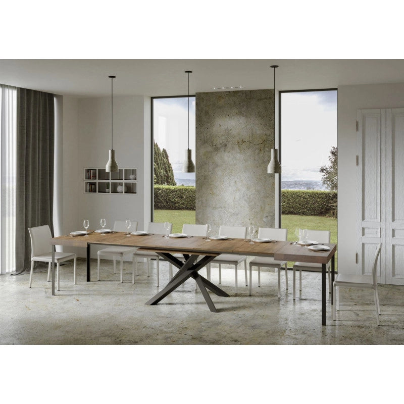 Tavolo allungabile 200/460x90 cm Volantis telaio Antracite - Noce