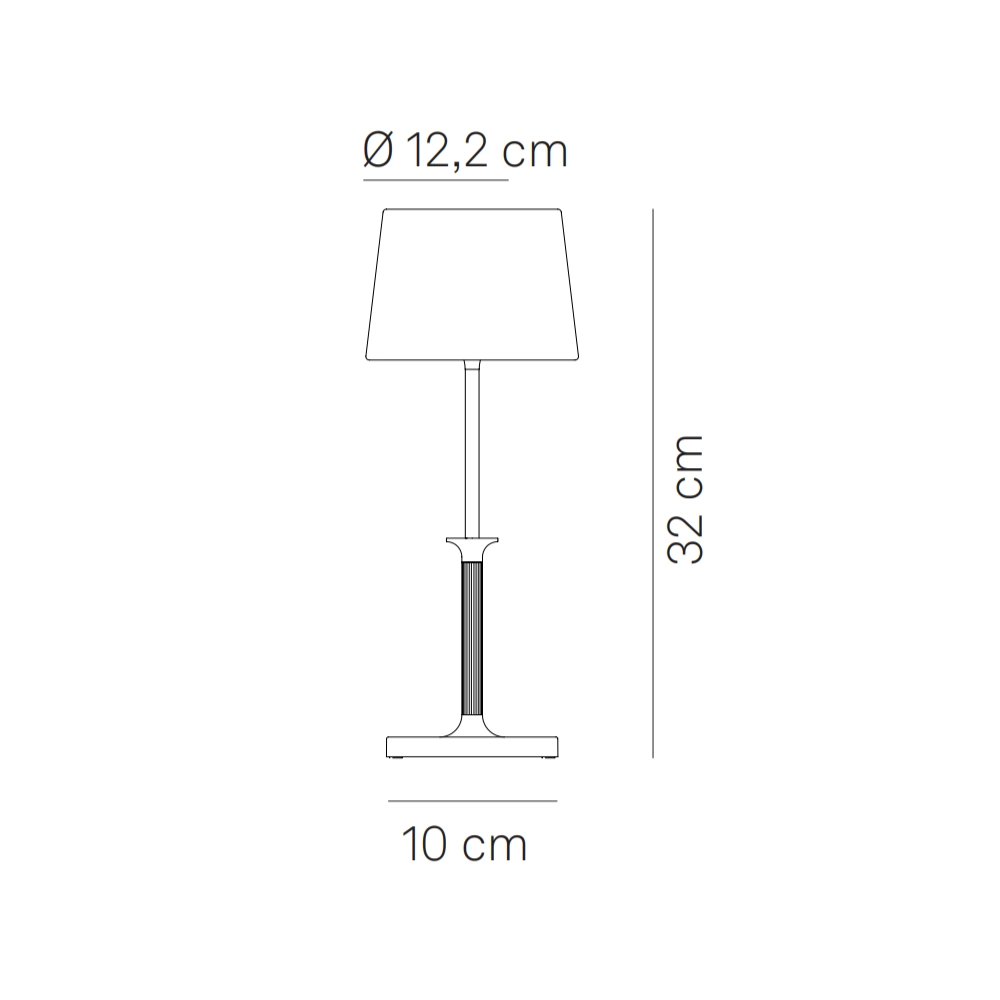 Lampada da Tavolo Ricaricabile Poldina Classic Zafferano Led Touch Dimmer - Design Elegante Senza Fili Bianca