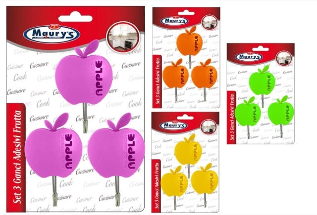 MAURY'S SET 3 GANCI ADESIVI APPLE