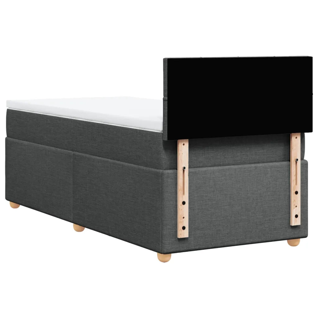 Letto a Molle con Materasso Grigio Scuro Singolo in Tessuto 3286858