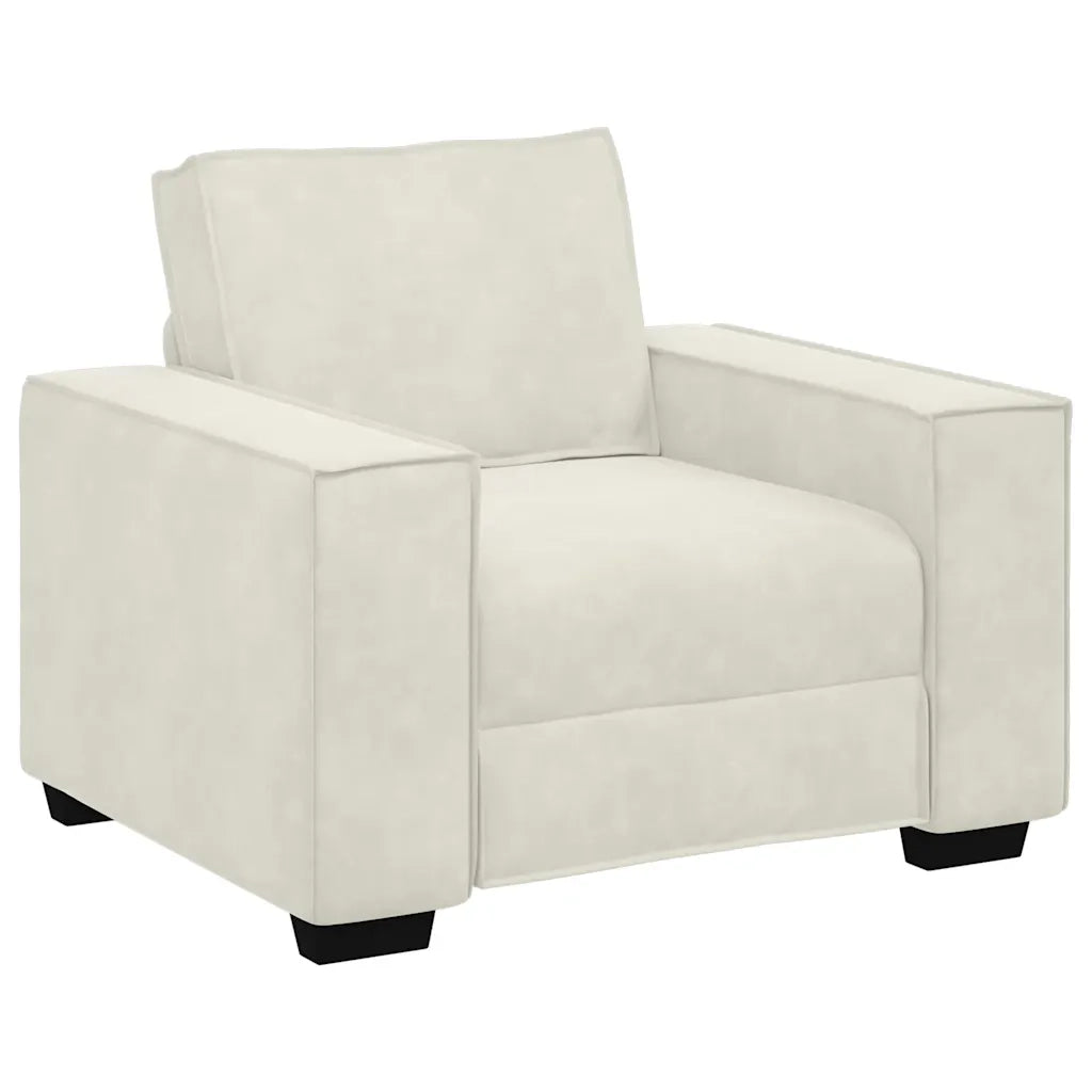 Divano | Divano da soggiorno | Sofa Sedia Crema 100x78x84 cm Velluto