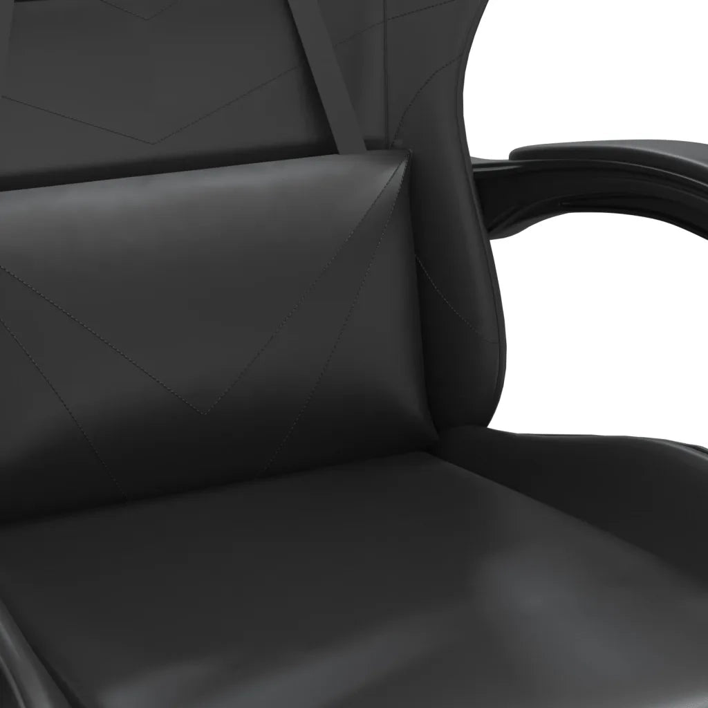 vidaXL Sedia da Gaming con Poggiapiedi Nero in Similpelle
