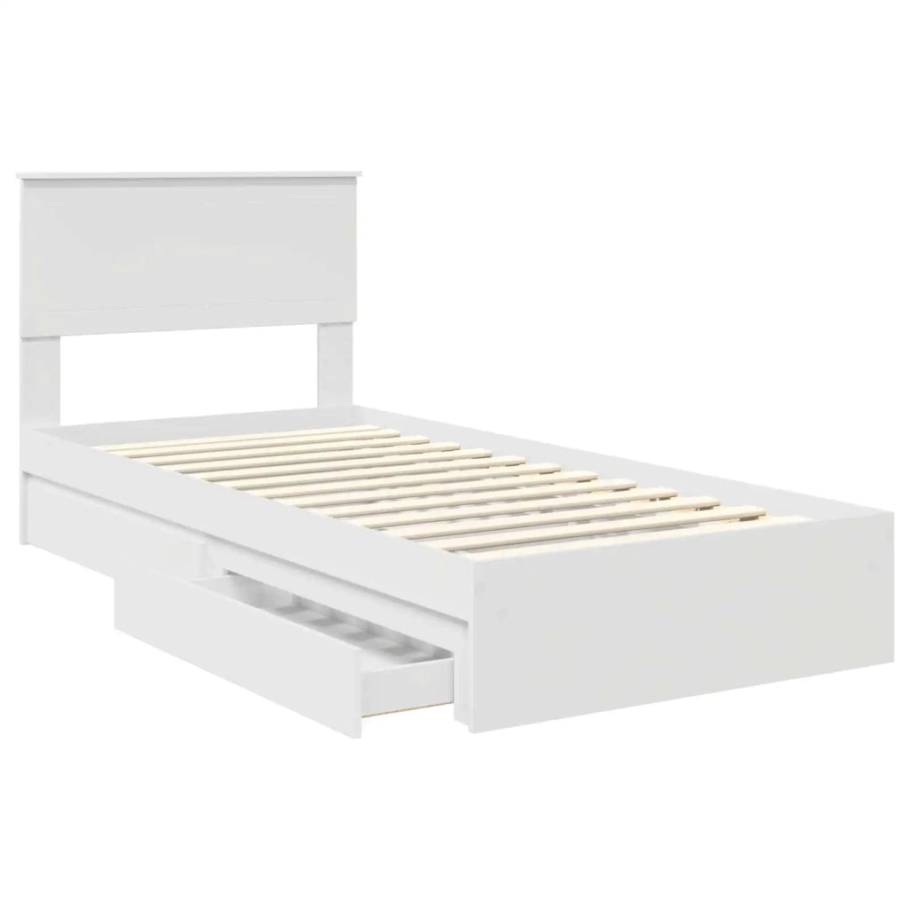 Letto con Contenitore Bianco 90 x 200 cm Legno multistrato 3410833