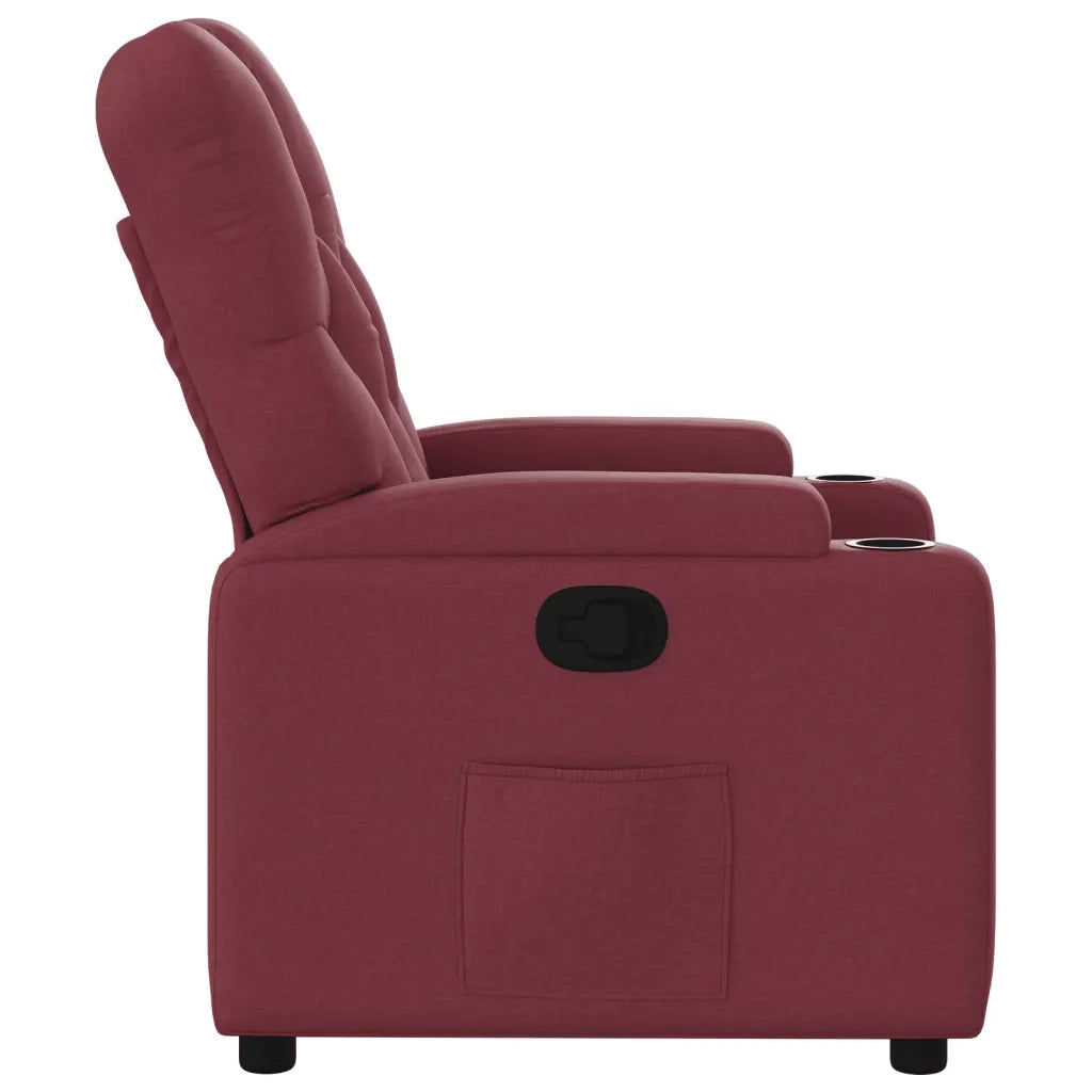 Poltrona | Sedia Relax Reclinabile in Tessuto Rosso Vino