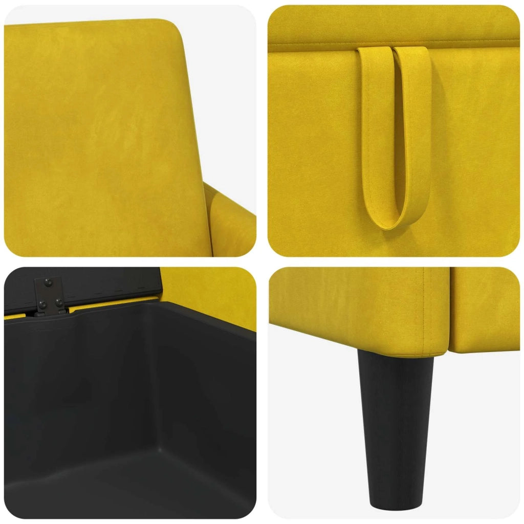 Set di Divani con Storage 2 pz Giallo Poliestere 3429169