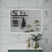 AICA Specchio da bagno 50 x 70 cm, dimmerabile, interruttore touch, Funzione Memoria