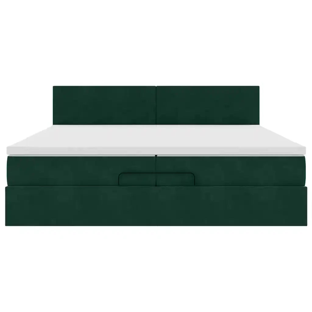 Struttura Letto Pouf con Materasso 200x200 cm in Velluto 3311726