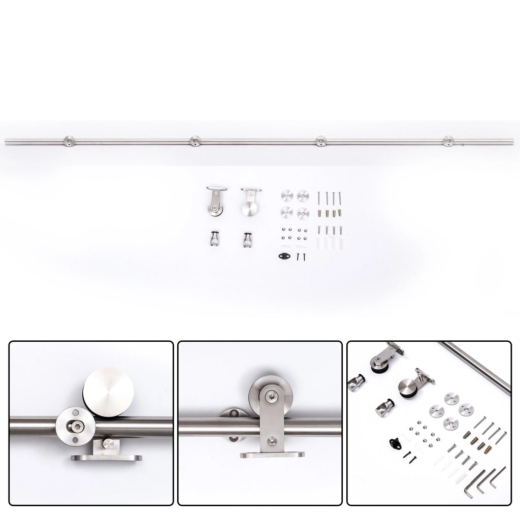 Kit Binario Scorrevole Acciaio Inox ¨C Xylo ¨C ?2,5x200 cm Argento