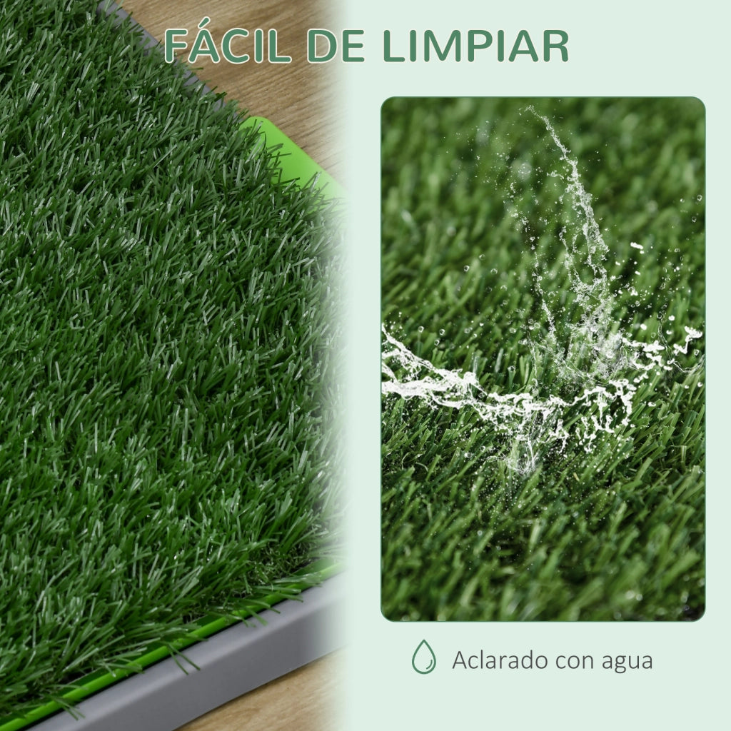 Tappeto Erba Sintetica per Cani con Griglia e Vassoio ¨C Zephmum ¨C Verde 67x41x3,5 cm