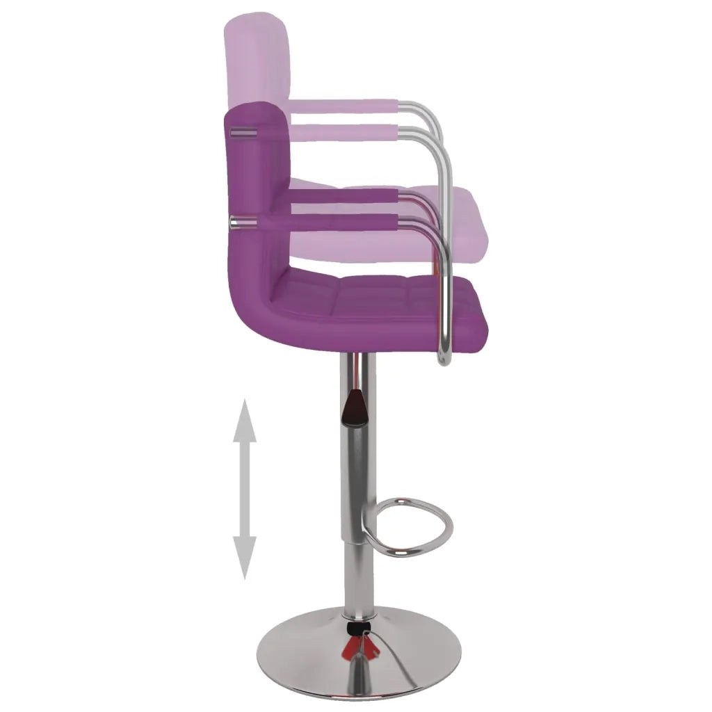 Sgabelli da Bar 2 pz Viola in Similpelle 334601