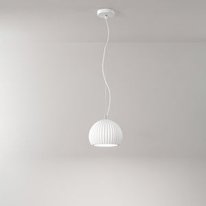 Sospensione Nordica Minea Metallo Gesso Bianco 1 Luce E27 Ip20 D23