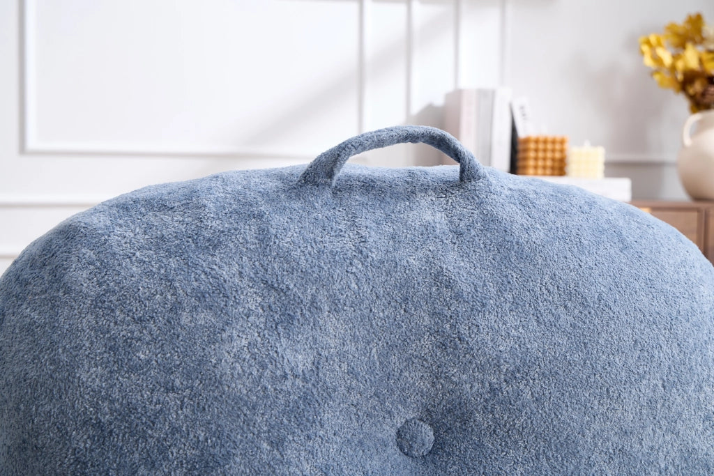 Poltrona Sacco con Braccioli in Pelliccia Sintetica ¨C Xylo ¨C Blu con Imbottitura in Spugna