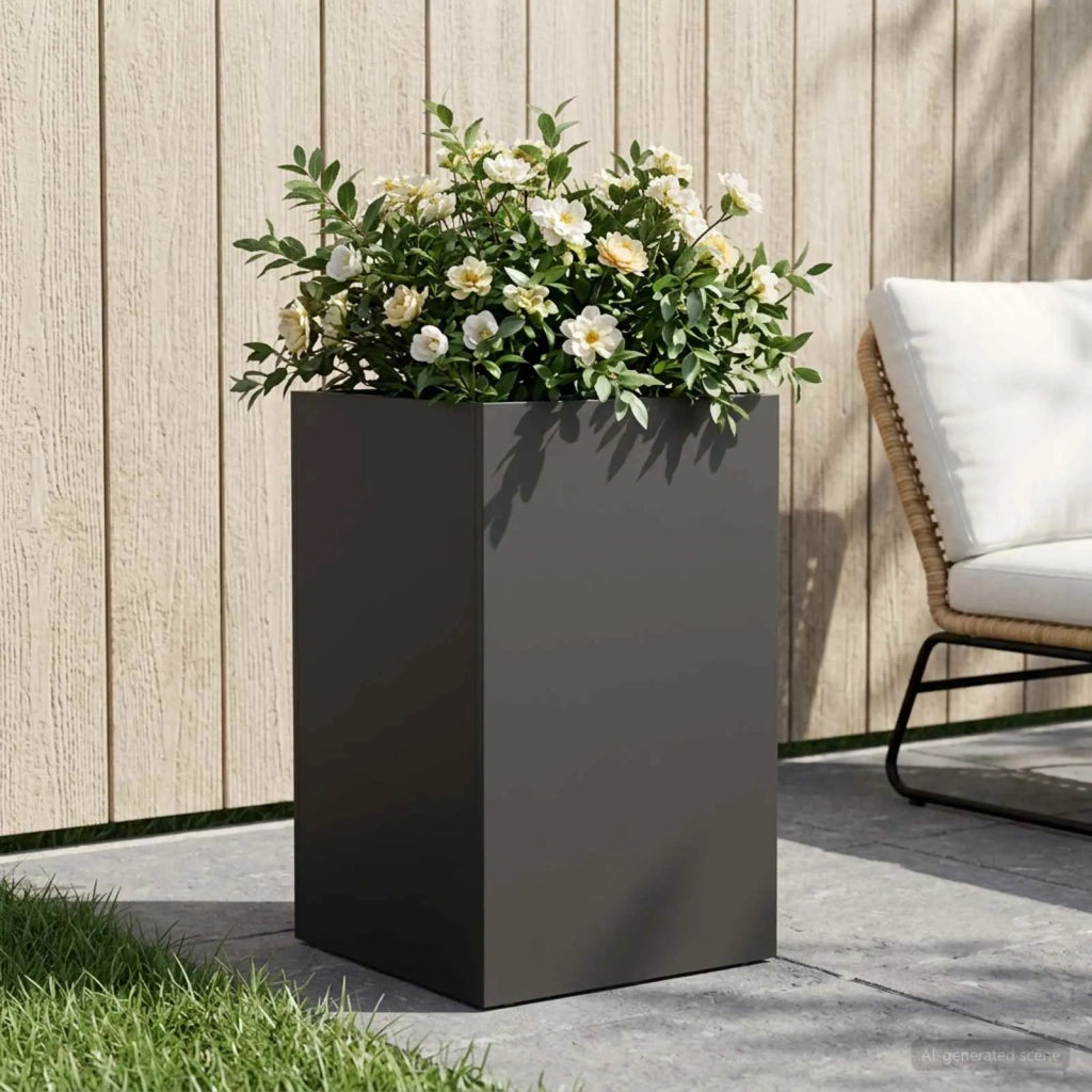 Vaso da giardino Nero 30 x 30 x 50 cm Acciaio laminato a freddo 8005344